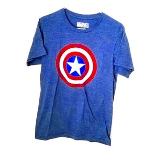 Captain Marvel blue short sleeve shirt